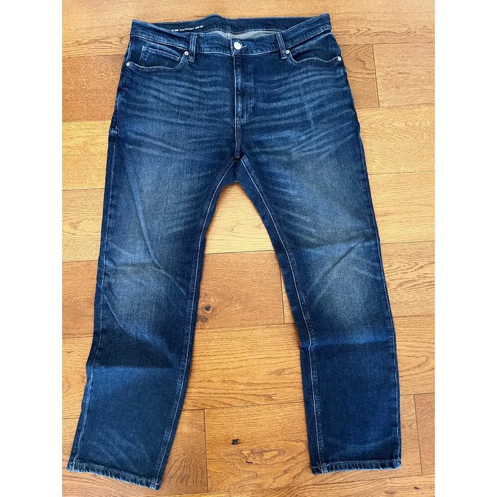 Mode Of One Mens 38x30 Jeans Slim Straight Leg Denim Medium‎ Wash Blue Stretch